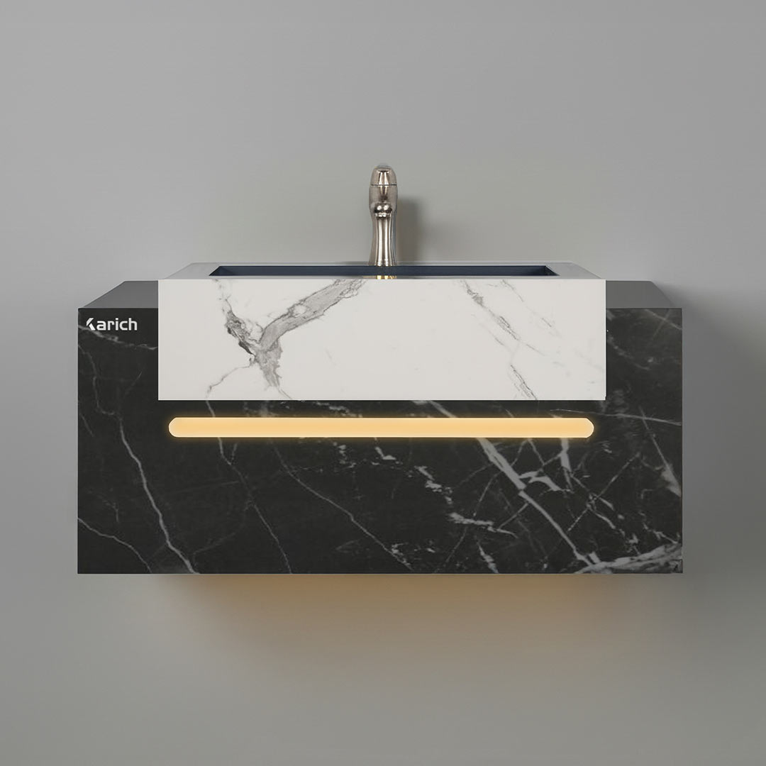 V100LP-A روشویی سرامیکی یکپارچه مدل V100LP (نسخه بدون کشو با برش نور خطی)