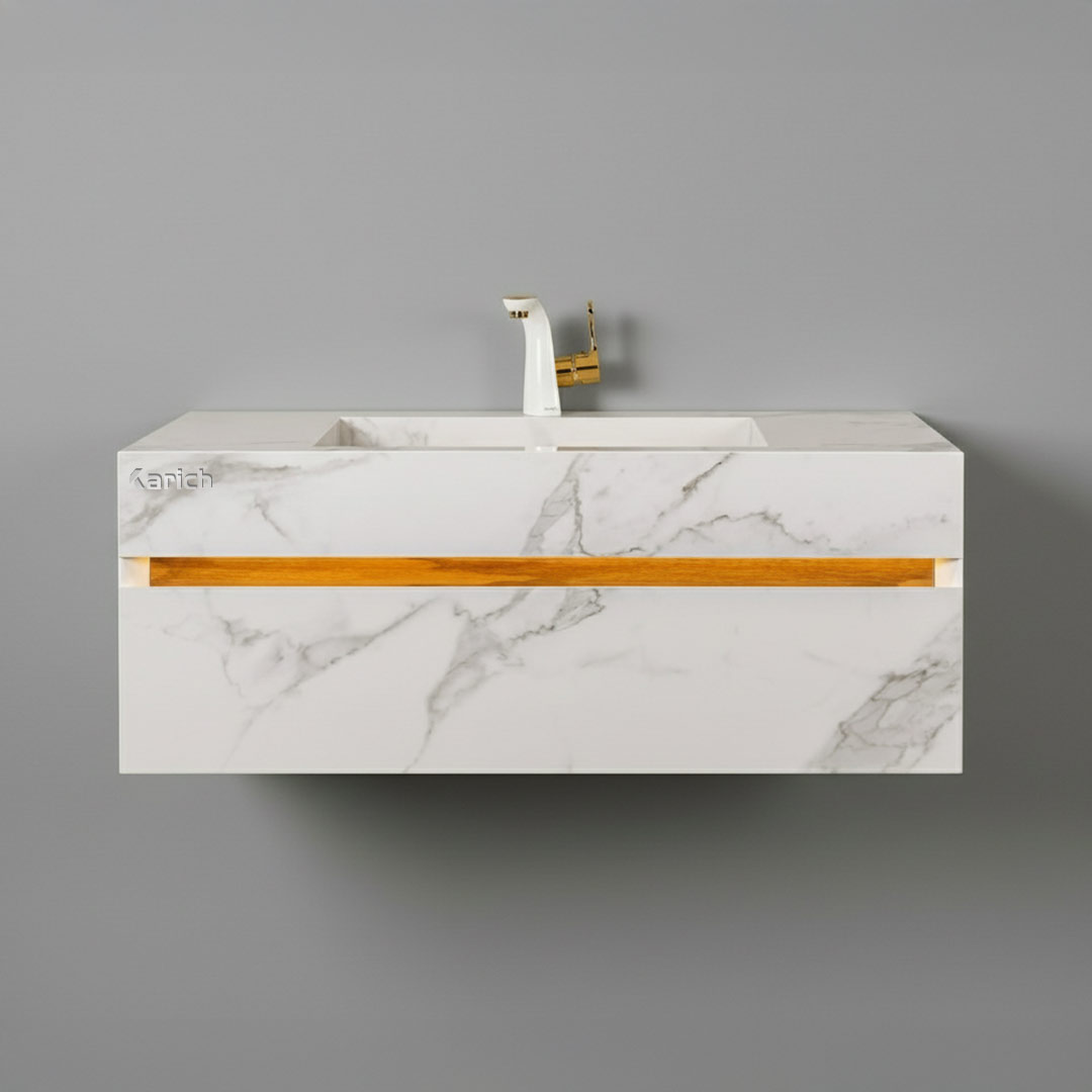 W140C-A روشویی سرامیکی دیواری کشودار مدل W140C - نمای روبرو